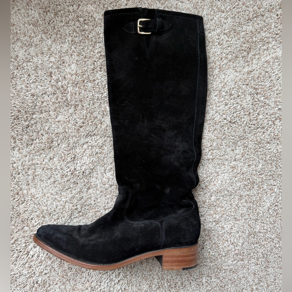 The Office of Angela Scott Black Suede Boots